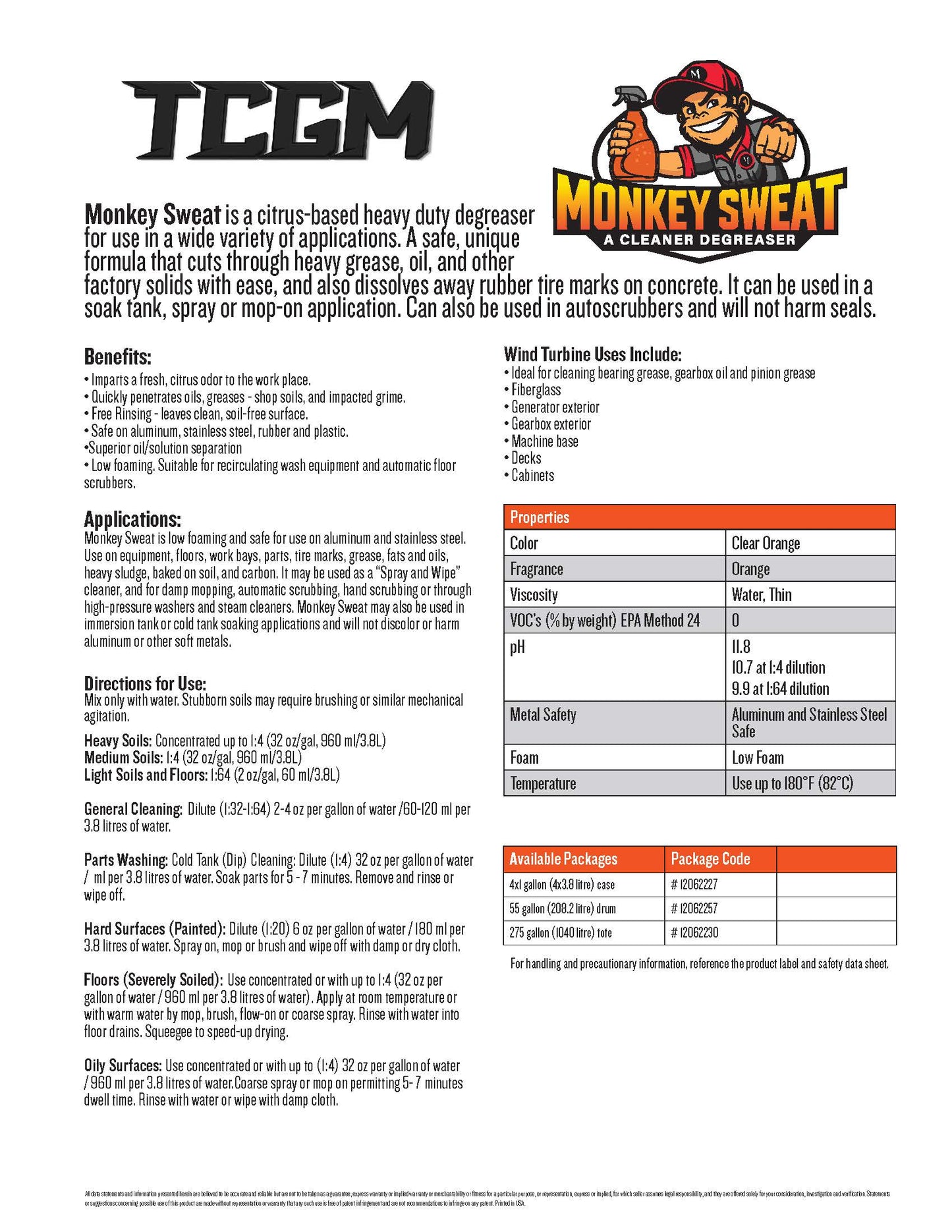 Monkey Sweat Cleaner Degreaser