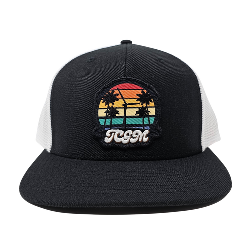 Beach Vibes Wool Trucker Mesh Snapback (Black/White)