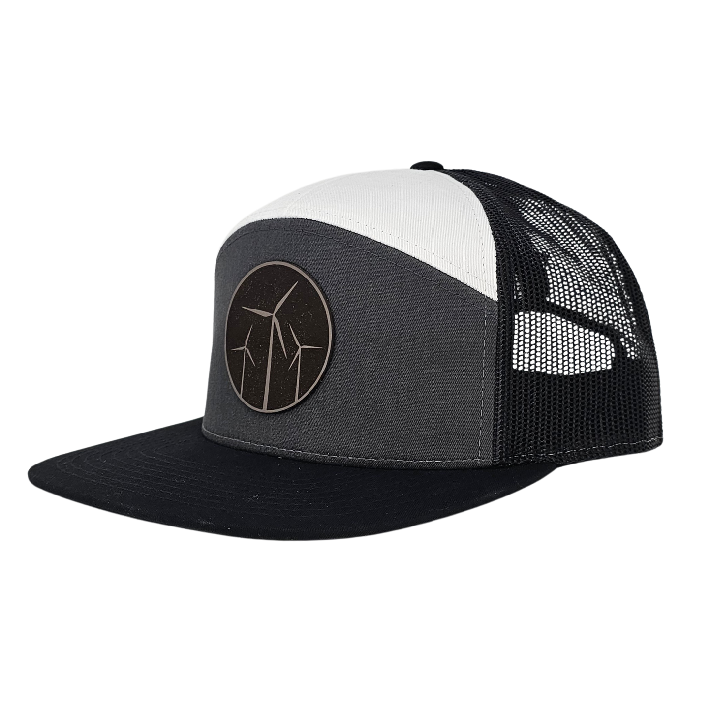 Leather Wind Patch 7 Panel Cap