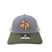 Texas Wind Leather Patch Cap (Heather Grey/Birch/Army Olive)