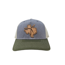 Texas Wind Leather Patch Cap (Heather Grey/Birch/Army Olive)