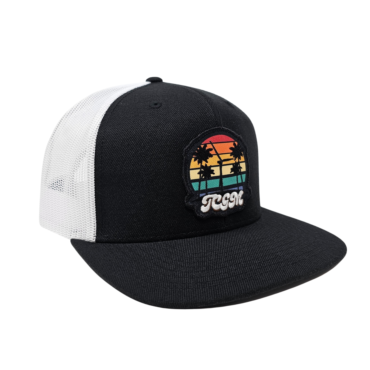Beach Vibes Wool Trucker Mesh Snapback (Black/White)