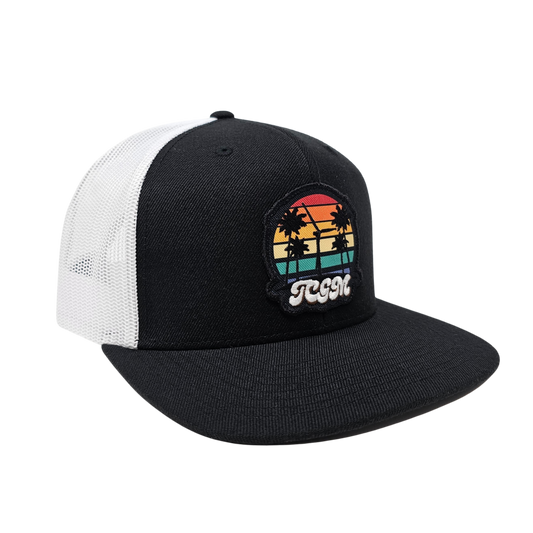 Beach Vibes Wool Trucker Mesh Snapback (Black/White)