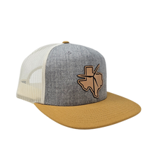 Texas Wind Leather Patch Wool Trucker Mesh Snapback (Tri Heater Grey/Birch Biscuit)