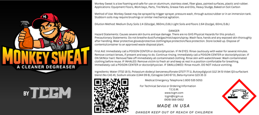 Secondary Containment Labels Monkey Sweat