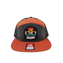 Beach Vibes 7 Panel Cap (Charcoal/Burnt Orange/Black)