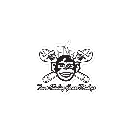 Grease Monkey Sticker Black and White