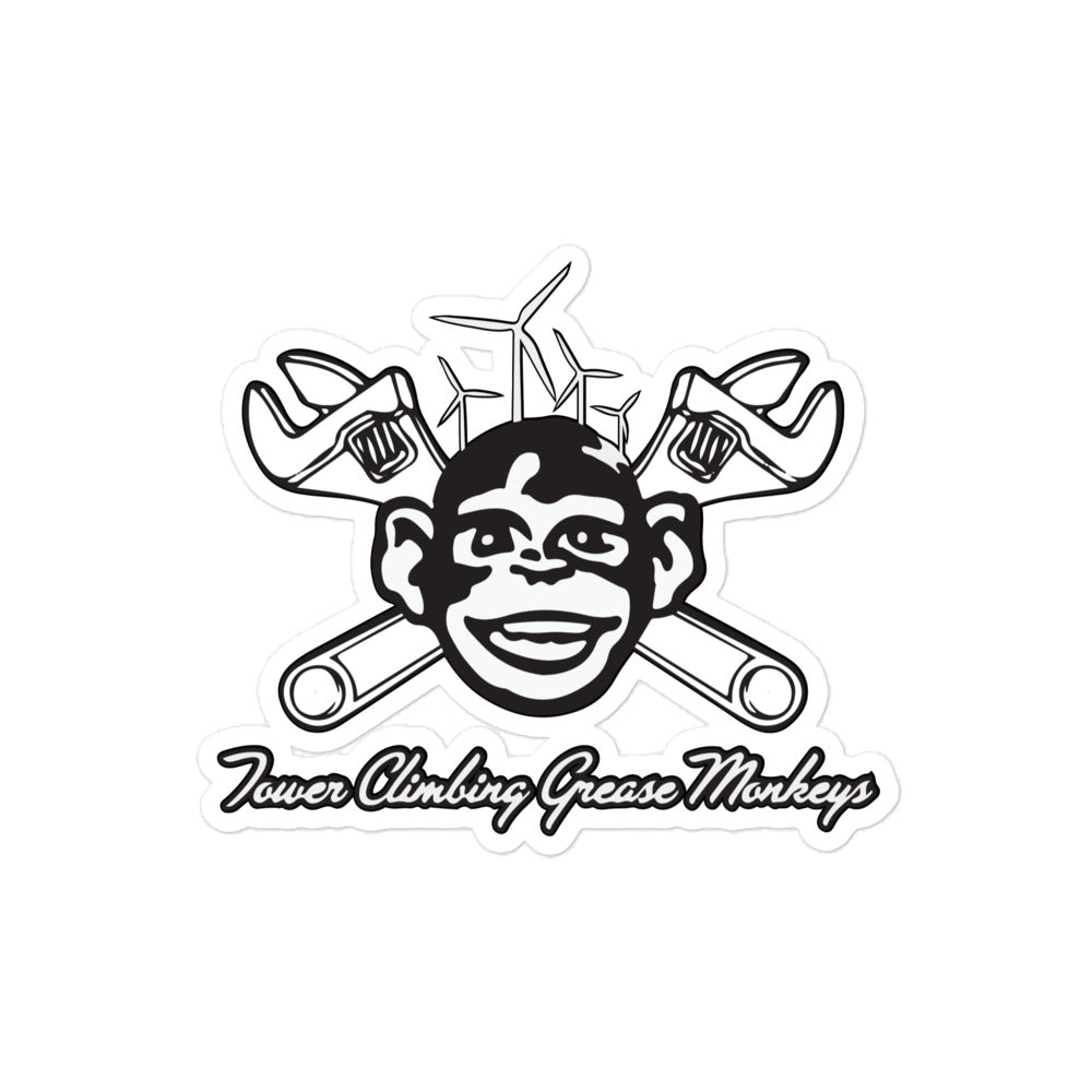 Grease Monkey Sticker Black and White