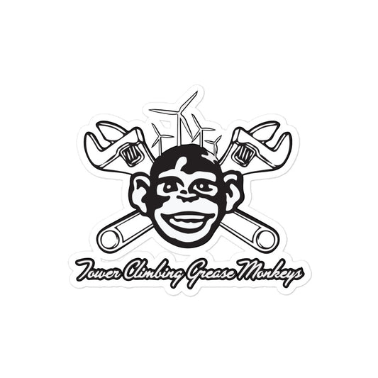Grease Monkey Sticker Black and White