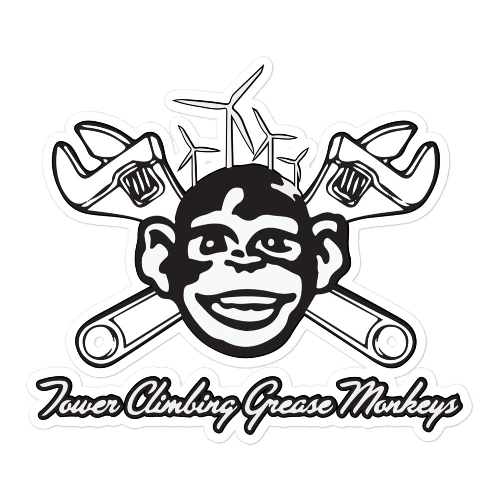 Grease Monkey Sticker Black and White