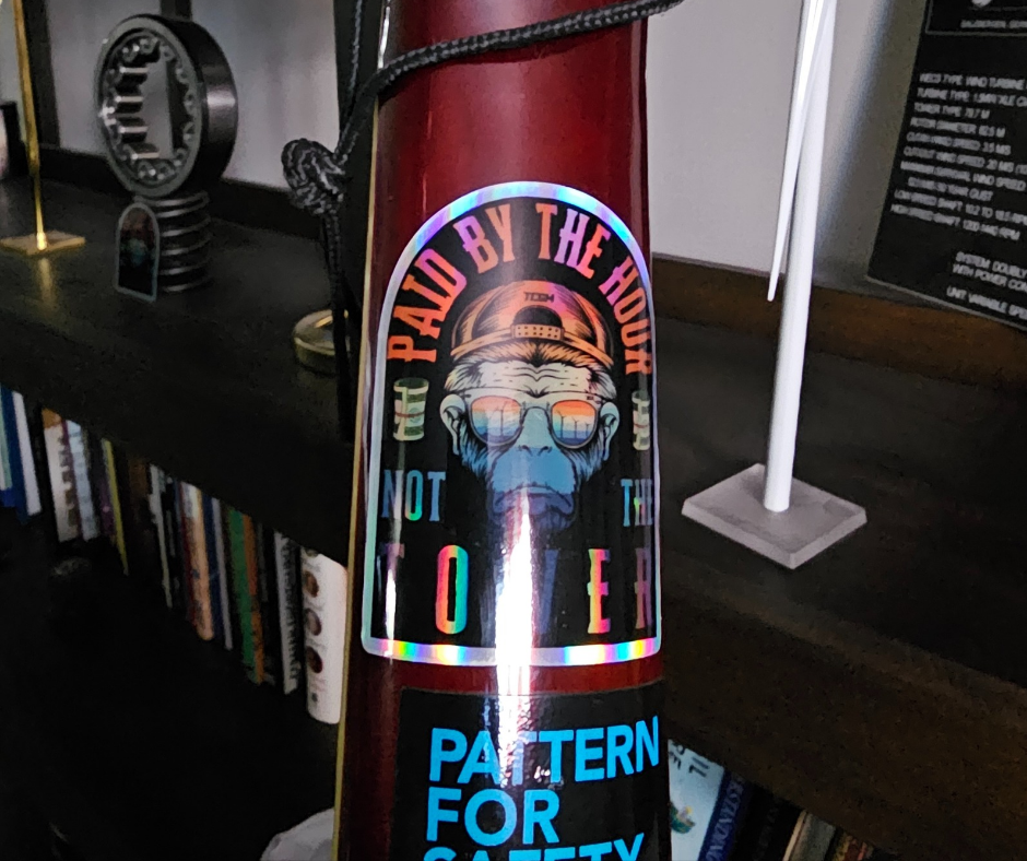 PAID BY THE HOUR NOT THE TOWER HALO GRAPHIC STICKER
