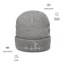 Wind Heart Beat Ribbed knit beanie