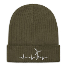 Wind Heart Beat Ribbed knit beanie