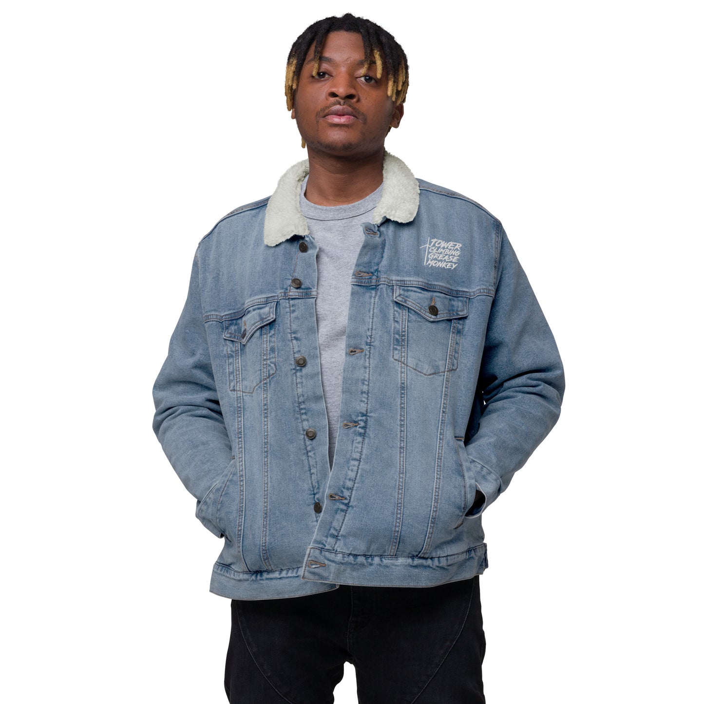 Scratch Denim sherpa jacket