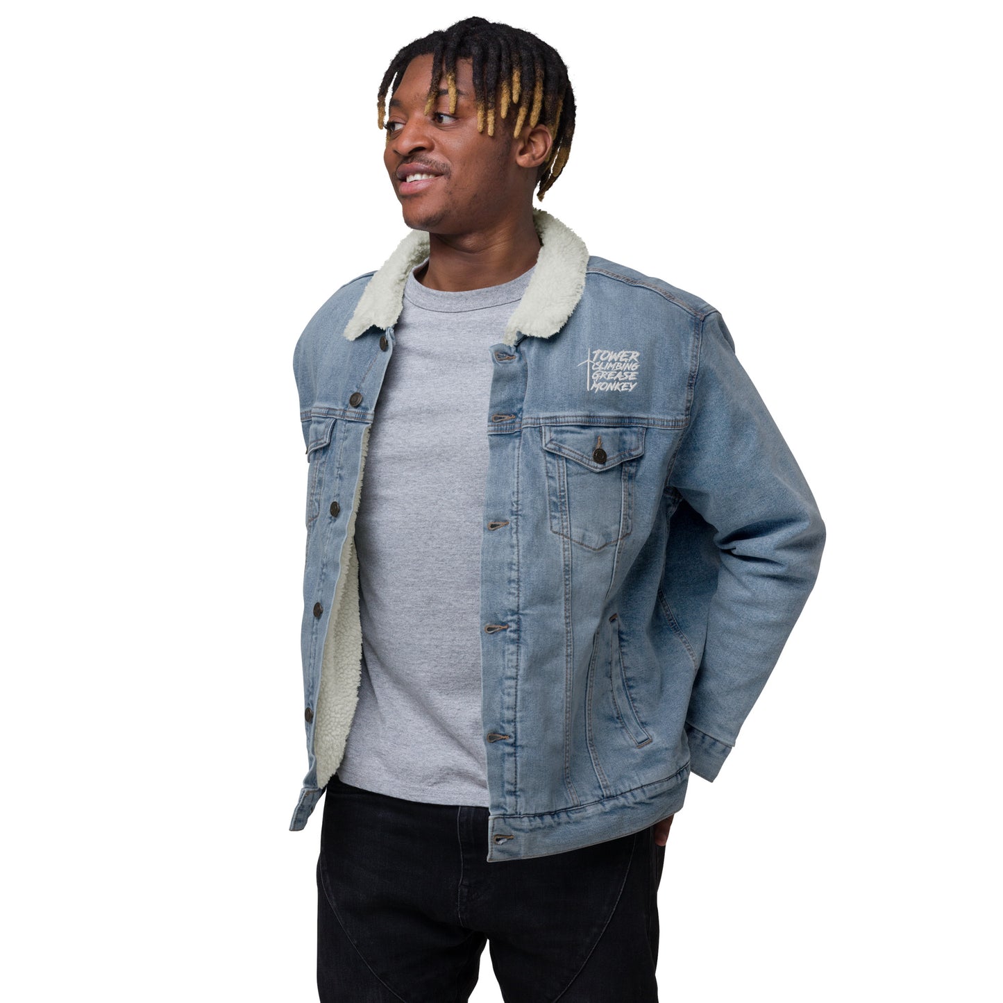 Scratch Denim sherpa jacket